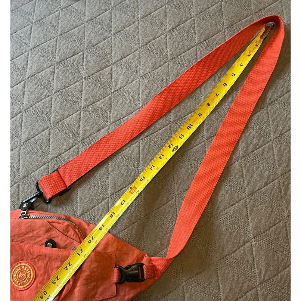 Shengxilu Sling Bag Unisex OS Orange Pre-owned Nylon Crossbody Bag